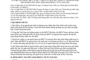Thông tư liên tịch 77/2003/TTLT-BTC-BYT  hướng dẫn thực hiện bảo hiểm y tế tự nguyện