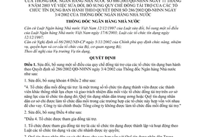 Quyết định 886/2003/QĐ-NHNN sửa đổi Quy chế đồng tài trợ của tổ chức tín dụng ban hành theo Quyết định 286/2002/QĐ-NHNN