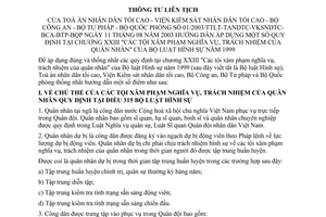 Thông tư liên tịch 01/2003/TTLT-TANDTC-VKSNDTC-BCA-BTP-BQP hướng dẫn áp dụng quy định tại Chương 22