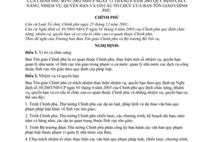 Nghị định 91/2003/NĐ-CP chức năng, nhiệm vụ, quyền hạn cơ cấu tổ chức Ban Tôn giáo Chính phủ