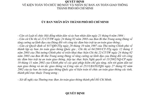 Quyết định 3280/2003/QĐ-UB kiện toàn tổ chức bộ máy nhân sự Ban An toàn giao thông thành phố Hồ Chí Minh