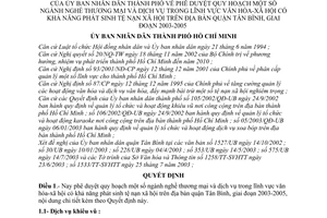 Quyết định 145/2003/QĐ-UB duyệt quy hoạch ngành nghề thương mại dịch vụ trong văn hóa-xã hội có khả năng sinh tệ nạn xã hội ở Tân Bình GĐ 2003-2005