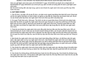Thông tư 80/2003/TT-BTC hướng dẫn tập trung, quản lý các khoản thu ngân sách nhà nước qua Kho bạc Nhà nước