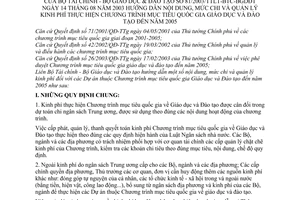 Thông tư liên tịch 81/2003/TTLT-BTC-BGDĐT hướng dẫn nội dung mức chi quản lý kinh phí Chương trình mục tiêu quốc gia giáo dục đào tạo 2005