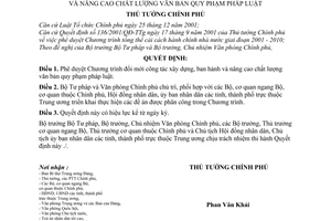 Quyết định 909/2003/QĐ-TTg phê duyệt Chương trình đổi mới công tác xây dựng, ban hành nâng cao chất lượng văn bản quy phạm pháp luật