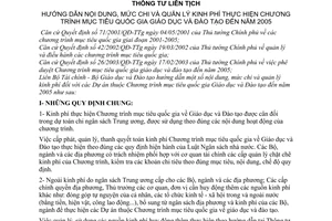 Thông tư liên tịch 81/2003/TTLT-BTC-BGD&ĐT hướng dẫn nội dung mức chi quản lý kinh phí Chương trình mục tiêu quốc gia giáo dục đào tạo 2005
