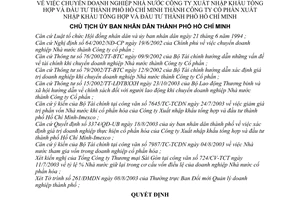 Quyết định 3375/2003/QĐ-UB chuyển Doanh nghiệp Nhà nước Công ty Xuất nhập khẩu tổng hợp và đầu tư thành phố Hồ Chí Minh thành Công ty Cổ phần