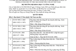 Quyết định 23/2003/QĐ-BKHCN  Tiêu chuẩn Việt Nam Ống nhựa nhiệt dẻo