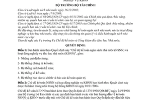 Quyết định 130/2003/QĐ-BTC Chế độ kế toán ngân sách nhà nước hoạt động nghiệp vụ Kho bạc Nhà nước