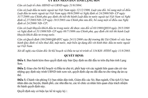 Quyết định 20/2003/QĐ-UB ưu đãi đầu tư trên điạ bàn tỉnh Lạng Sơn