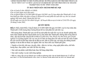 Quyết định 103/2003/QĐ-UB đối tượng hưởng khoản hỗ trợ lãi suất tiền vay mức cố định xét hỗ trợ cho doanh nghiệp nhà nước điều chỉnh QĐ 33/2001/QĐ-UB