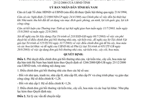 Quyết định 950/2003/QĐ-UB điều chỉnh đơn giá bồi thường nhà cửa vật kiến trúc