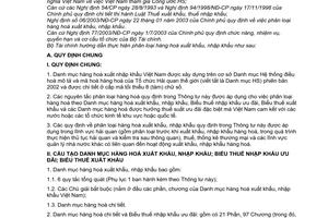 Thông tư 85/2003/TT-BTC hướng dẫn phân loại hàng hoá theo Danh mục xuất khẩu, nhập khẩu và Biểu thuế nhập khẩu ưu đãi, Biểu thuế xuất khẩu