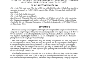 Nghị quyết 414/2003/NQ-UBTVQH11 phát hành trái phiếu Chính phủ để xây dựng một số công trình giao thông, thuỷ lợi quan trọng của đất nước