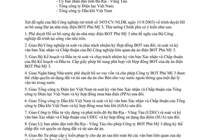 Công văn 1187/CP-CN Dự án BOT Phú Mỹ 3