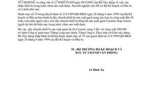 Công văn 5686 BKH-KTCN xác định thiết bị trong nước chưa sản xuất được