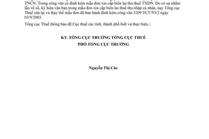 Công văn 3444 TCT/NV2 cấp biên lai thu thuế thu nhập cá nhân