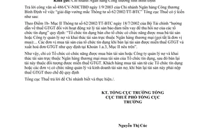 Công văn 3492 TCT/NV2 giải đáp TT 62/2002/TT-BTC