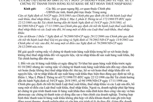 Công văn 10061/TC/TCT xử lý chứng từ thanh toán hàng xuất khẩu để xét hoàn thuế nhập khẩu