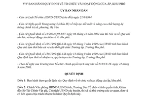 Quyết định 241/2003/QĐ-UB Quy định tổ chức hoạt động ấp khu phố Bình Dương