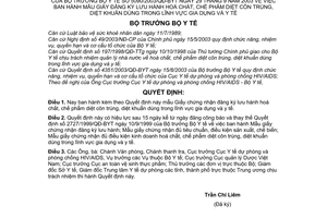 Quyết định 5090/2003/QĐ-BYTmẫu giấy chứng nhận đăng ký lưu hành hoá chất, chế phẩm diệt côn trùng khuẩn dùng trong gia dụng y tế