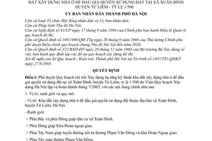 Quyết định 116/2003/QĐ-UB duyệt Quy hoạch chi tiết Xây dựng hạ tầng kỹ thuật Khu đất nhà ở đấu giá quyền sử dụng đất tại Xuân Đỉnh huyện Từ Liêm 1/500