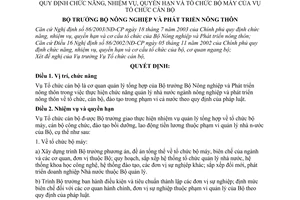Quyết định 86/2003/QĐ-BNN chức năng, nhiệm vụ, quyền hạn tổ chức bộ máy Vụ Tổ chức cán bộ