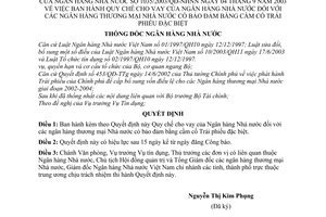 Quyết định 1035/2003/QĐ-NHNN Quy chế cho vay của Ngân hàng Nhà nước đối với ngân hàng thương mại nhà nước có bảo đảm bằng cầm cố Trái phiếu đặc biệt