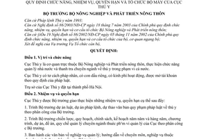 Quyết định 89/2003/QĐ-BNN chức năng, nhiệm vụ, quyền hạn tổ chức bộ máy Cục Thú y