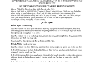 Quyết định 88/2003/QĐ-BNN chức năng, nhiệm vụ, quyền hạn tổ chức bộ máy Cục Bảo vệ thực vật