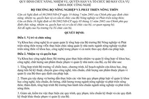 Quyết định 83/2003/QĐ-BNN chức năng, nhiệm vụ, quyền hạn tổ chức bộ máy Vụ Khoa học công nghệ