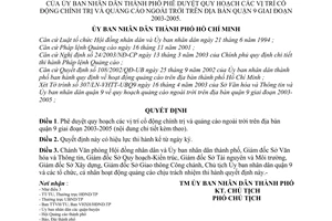 Quyết định 163/2003/QĐ-UB phê duyệt quy hoạch vị trí cổ động chính trị quảng cáo ngoài trời địa bàn quận 9 giai đoạn 2003-2005