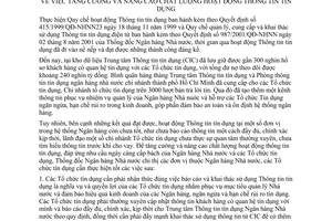 Chỉ thị 05/2003/CT-NHNN nâng cao chất lượng hoạt động thông tin tín dụng