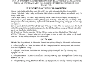 Quyết định 167/2003/QĐ-UB kiện toàn tổ chức phân công nhiệm vụ thành viên Ban Chỉ huy phòng chống lụt bão thành phố