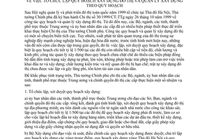 Chỉ thị 19/2003/CT-TTg tổ chức lập quy hoạch xây dựng đô thị quản lý xây dựng quy hoạch