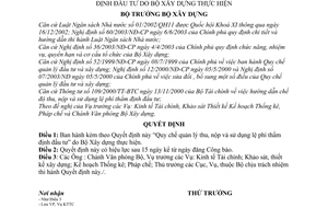 Quyết định 22/2003/QĐ-BXD Quy chế quản lý thu, nộp sử dụng lệ phí thẩm định đầu tư do Bộ Xây dựng thực hiện