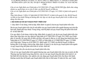 Thông tư 07/2003/TT-BKH hướng dẫn lập các dự án quy hoạch phát triển và đầu tư xây dựng chợ