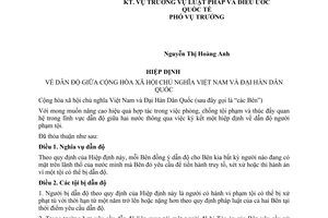 Hiệp định dẫn độ giữa Việt Nam Đại hàn Dân quốc 2003