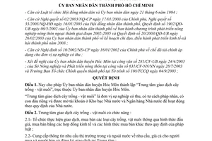 Quyết định 179/2003/QĐ-UB thành lập Trung tâm giao dịch cây trồng vật nuôi