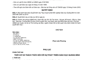 Quyết định 49/2003/QĐ-UB Quy hoạch phát triển sự nghiệp giáo dục Quảng Bình 2003 đến 2010