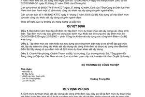 Quyết định 2361/QĐ-NLDK  định mức dự toán công tác khảo sát xây dựng