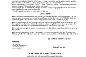 Quyết định 2362/QĐ-NLDK giá khảo sát xây dựng công trình điện