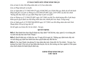 Quyết định 109/2003/QĐ-UB Chế độ thu nộp quản lý và sử dụng phí vệ sinh