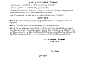 Quyết định 131/2003/QĐ-UB tổ chức hoạt động ban lâm nghiệp xã Lâm Đồng