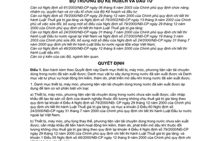 Quyết định 704/2003/QĐ-BKH Danh mục thiết bị máy móc phương tiện vận tải chuyên dùng vật tư xây dựng tìm dò dầu khí trong nước đã sản xuất được