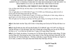 Quyết định 1589/2003/QĐ-UBTDTT Quy chế tổ chức hoạt động Câu lạc bộ Thể dục thể thao cơ sở