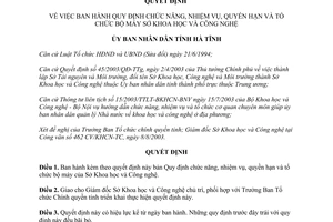 Quyết định 2116/2003/QĐ.UB-TC Quy định chức năng nhiệm vụ quyền hạn