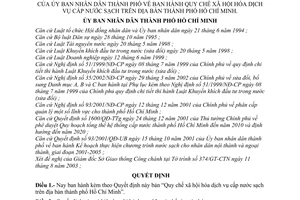 Quyết định 187/2003/QĐ-UB Quy chế xã hội hóa dịch vụ cấp nước sạch trên địa bàn thành phố Hồ Chí Minh