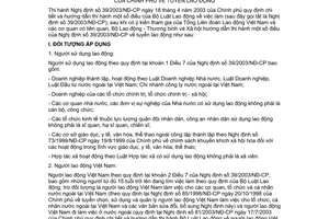 Thông tư 20/2003/TT-BLĐTBXH tuyển lao động hướng dẫn thi hành Nghị định 39/2003/NĐ-CP