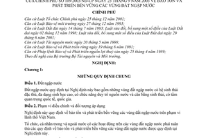 Nghị định 109/2003/NĐ-CP bảo tồn phát triển bền vững vùng đất ngập nước